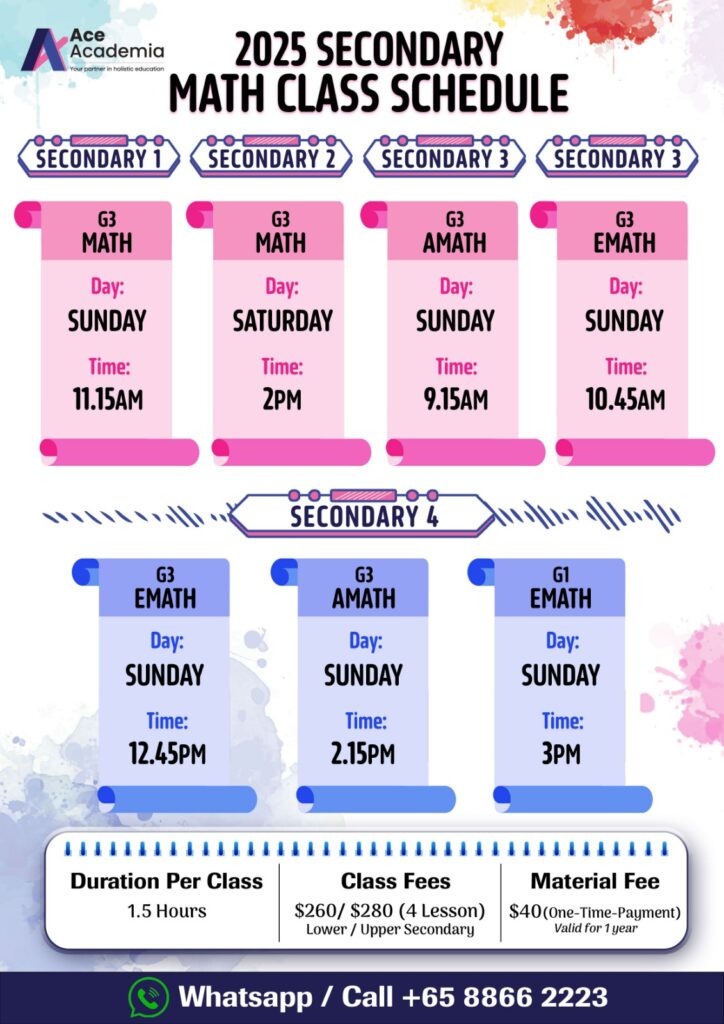 math-tuition-schedule-for-secondary-school-singapore